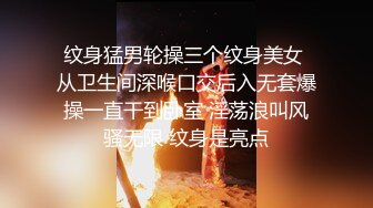 纹身猛男轮操三个纹身美女 从卫生间深喉口交后入无套爆操一直干到卧室 淫荡浪叫风骚无限 纹身是亮点